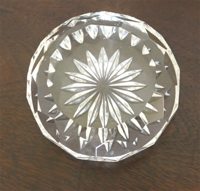 Waterford Crystal Faceted Paperweight - Signed Waterford - Measures 1 1/2 Tall 3 Across