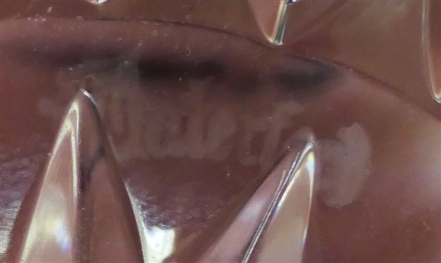Waterford Crystal Faceted Paperweight - Signed Waterford - Measures 1 1/2 Tall 3 Across