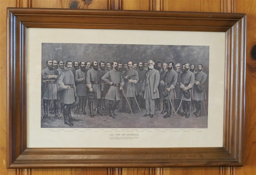 "Lee and His Generals" 1907 Print by W.B. Matthews - Framed - Frame Measures 19" By 29" 