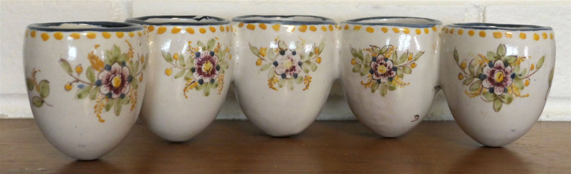 Portugal  Vase - 5 Egg Shaped Vases - Hand Pained in Portugal -F. Santa Anna - Lisbona Portugal - Vases Measure 2 1/2" tall 10" long