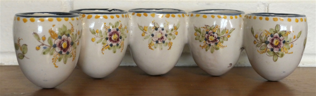 Portugal  Vase - 5 Egg Shaped Vases - Hand Pained in Portugal -F. Santa Anna - Lisbona Portugal - Vases Measure 2 1/2 tall 10 long