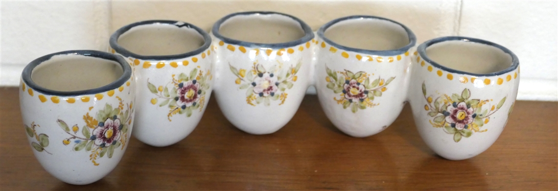 Portugal  Vase - 5 Egg Shaped Vases - Hand Pained in Portugal -F. Santa Anna - Lisbona Portugal - Vases Measure 2 1/2 tall 10 long