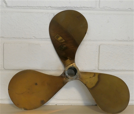 Michigan Solid Brass Propellor - ESG1 -Marked  Number 11 11 and FM7 - 9 - Propellor Measures 10 Across