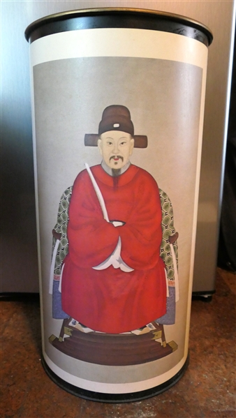 Decorator Wastebasket with Emperor on Front - Can Measures 18" Tall 9 1/2" Across