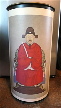 Decorator Wastebasket with Emperor on Front - Can Measures 18 Tall 9 1/2 Across