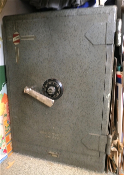 Herring Hall Marvin Safe CO. Hamilton, Ohio Combination Safe - Fire Classification C - Interior with Divided Compartments - With Combination - Safe Measures 28" tall 18" by 20"