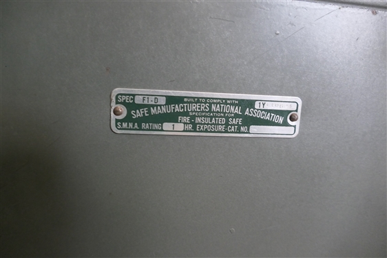 Herring Hall Marvin Safe CO. Hamilton, Ohio Combination Safe - Fire Classification C - Interior with Divided Compartments - With Combination - Safe Measures 28 tall 18 by 20