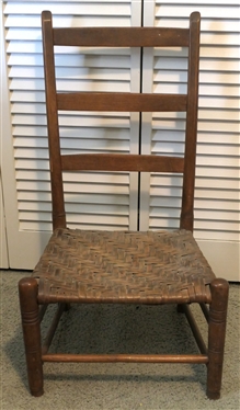 Mule Ear Ladder Back Chair - Hand Made - Oak Splint Seat - Chair Measures 30 Tall 11 To Seat