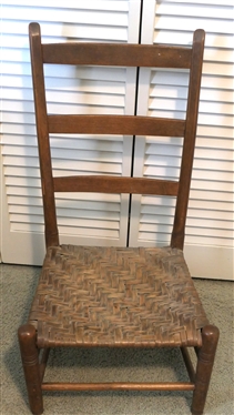 Mule Ear Ladder Back Chair - Hand Made - Oak Splint Seat - Chair Measures 30 Tall 11 To Seat