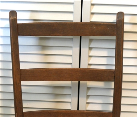 Mule Ear Ladder Back Chair - Hand Made - Oak Splint Seat - Chair Measures 30 Tall 11 To Seat