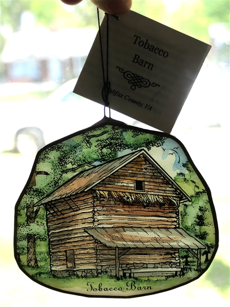 "Tobacco Barn" Halifax County, VA Stained Glass - Limited Edition 100/100 - Dated 2011 by Through the Looking Glass Stained Glass - Original Tag with History and Information About Halifax, VA...