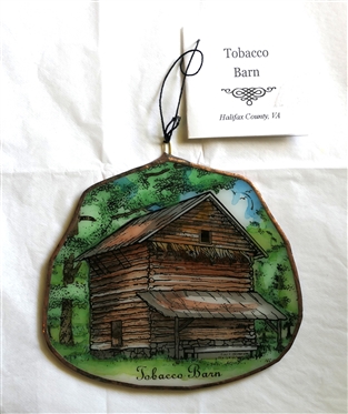 Tobacco Barn Halifax County, VA Stained Glass - Limited Edition 100/100 - Dated 2011 by Through the Looking Glass Stained Glass - Original Tag with History and Information About Halifax, VA...