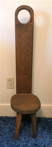 Pine Tote Chair -High Back with Handle Measures 39 1/2" Tall 