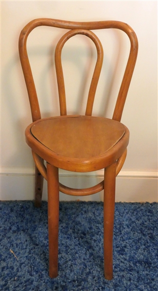Bent Wood Chair with Triangular Seat - Measures 18" To Seat
