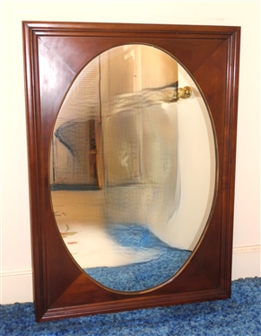 Wood Framed Oval Mirror - Can Hang Either Direction - Frame Measures 43 By 31 