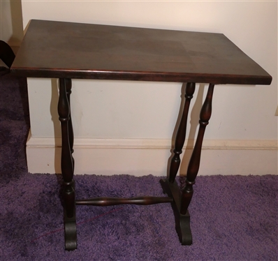  Mahogany Occasional Table - Column Style Legs - Table Measures 21 Tall 21 by 12 1/2 