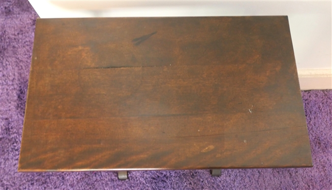 Mahogany Occasional Table - Column Style Legs - Table Measures 21 Tall 21 by 12 1/2 