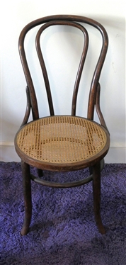 Oak Bent Wood Side Chair with Cane Seat 