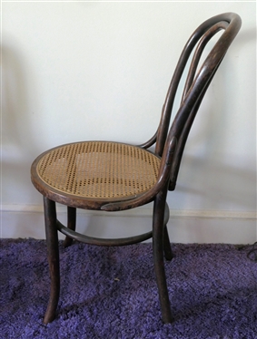 Oak Bent Wood Side Chair with Cane Seat 
