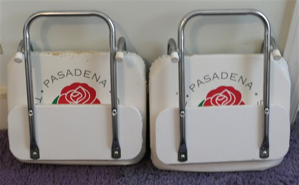 Pair of Vintage Pasadena Tournament of Roses Folding Stadium Seats - Seat Cushions 
