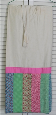 Vintage Wrap Halter Dress -  Fun Colorful Pattern Around Bottom - Applique Flower on Front - Size Small 