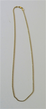 Nice 14kt Yellow Gold 18 Rope Necklace 
