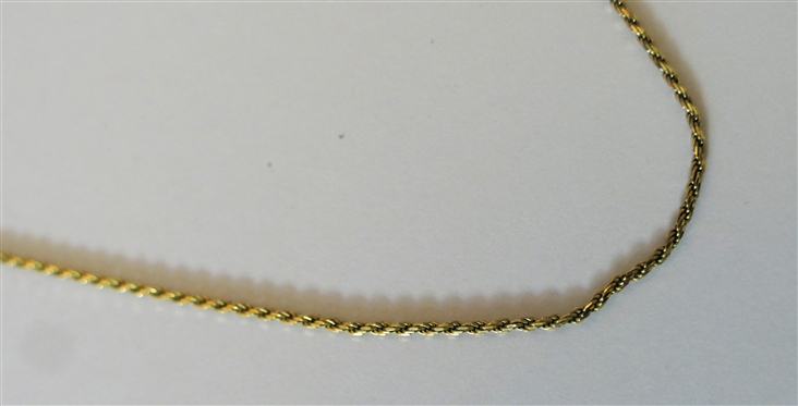 Nice 14kt Yellow Gold 18 Rope Necklace 