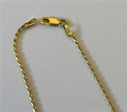 Nice 14kt Yellow Gold 18 Rope Necklace 
