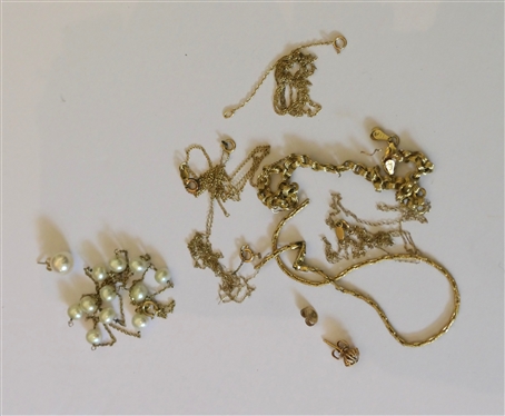 Lot of Broken / Scrap 14kt Gold - Approximately 12.9 Grams Total Weight 