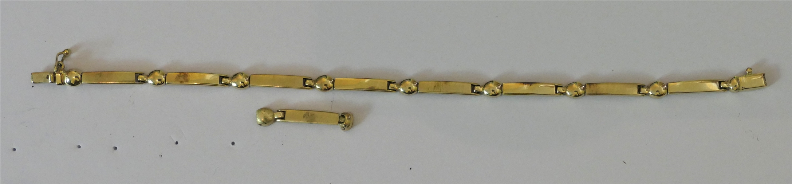 14kt Or Better Gold Bracelet - Marked But Not Clearly Visible -Tested - Bracelet Measures7" Long - Plus Additional Link 