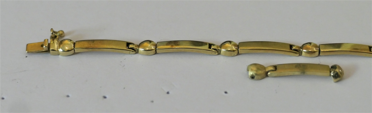 14kt Or Better Gold Bracelet - Marked But Not Clearly Visible -Tested - Bracelet Measures7 Long - Plus Additional Link 