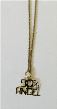 14kt Yellow Gold 90% Angel Pendant on Gold Filled Chain 