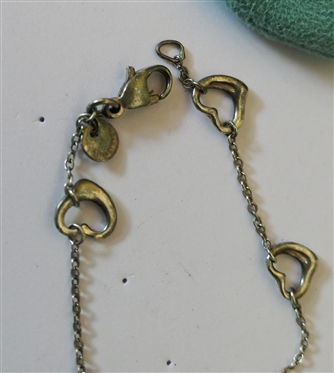 Sterling Silver Tiffany & Co. Open Heart Station Bracelet with Tiffany Bag - Bracelet Measures 6 1/2 Long 