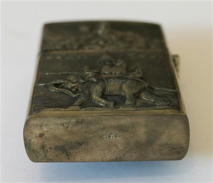 Siam Sterling Silver Lighter - Repousse Elephant with Rider and Goddess Figure 