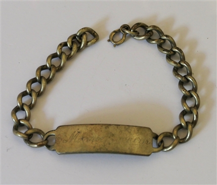 Sterling Silver ID Bracelet - Monroe Swaim Engraved on Front - Measures 9 Long