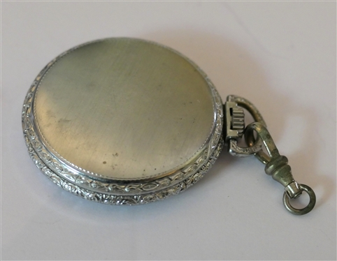 Mixed Lot including West Point Pin, Elgin 17 Jewel Side Winder Pocket Watch - Missing Crystal, Miniature Pocket Knife, Halifax Co. Virginia Dog Tax Tags, and Harrell Auto Supply Key Tags