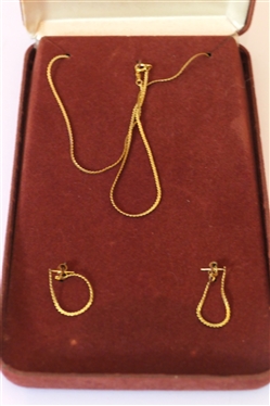 Jewelry Lot including National Chain Gold Filled Chain Necklace with Matching Earring with Gold Posts, Handmade Bracelets, Monogrammed Cuff, Tusk Pendant, and Abalone Cuff, 