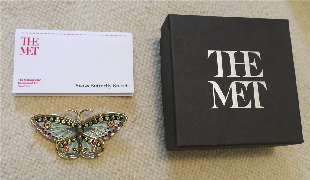 The Metropolitan Museum of Art "Swiss Butterfly Brooch" with Information Tag