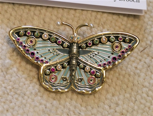 The Metropolitan Museum of Art Swiss Butterfly Brooch with Information Tag