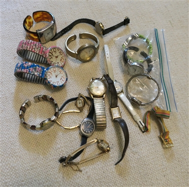 Mixed Lot of Watches - Costume, Dunhill Quartz, Waltham Lady Chron Electric, Sparky''s 17 Jewel, Benrus, Hamilton Ladies, Bulova N9, and Men''s Hamilton 