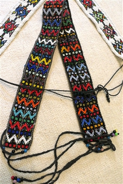 2 Hand Beaded Belts and Native American Hand Beaded Necklace with Thunderbird Design 