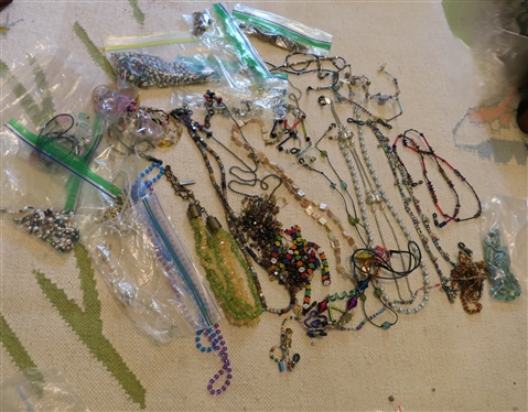Beaded Jewelry Lot including Necklace and Eyeglass Holders 