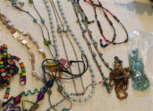 Beaded Jewelry Lot including Necklace and Eyeglass Holders 
