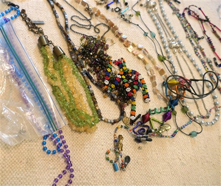 Beaded Jewelry Lot including Necklace and Eyeglass Holders 