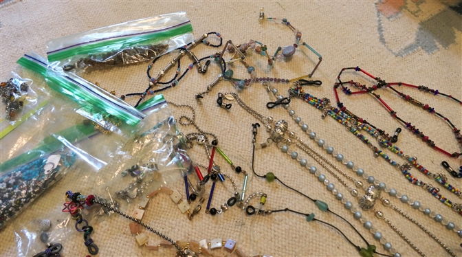 Beaded Jewelry Lot including Necklace and Eyeglass Holders 