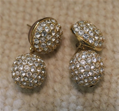 Swarovski Jeweler''s Collection Drop Earrings - 14kt Gold Posts - Original Card and Pouch - Earrings are 1 Long