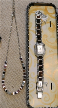 Brighton Encino Bracelet Watch - New in Original Box, Brighton Leather Key Fob, and Brighton Beaded Necklace