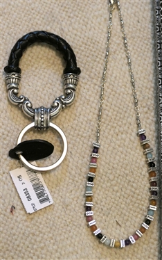 Brighton Encino Bracelet Watch - New in Original Box, Brighton Leather Key Fob, and Brighton Beaded Necklace
