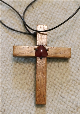 Oak Cross with Brass Back - Engraved S.B. Presby Oak 200 Yrs -  South Boston, VA Presbyterian Church - Cross Measures 2 3/4 By 2 