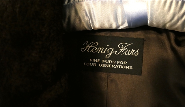 Henig Furs Brown Sheered Mink Jacket - Fur From Denmark - Barbara B. Johnston Embroidered in Lining - Size Small - With Original Fur Appraisal - $5,000 